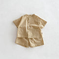 Summer Kids Boys Girls Suit Cotton Checkered Baby Short | SAMAG