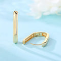 925 Sterling Silver Simple Gold U - shaped Earrings Jewelry Versatile Hoop For Women Fine Birthday Party - Visuel 3 | SAMAG