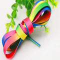 1Pair Colorful Shoelaces Rainbow Gradient Print Flat Shoe laces Chromatic Colour Sneakers Shoelace 80/100/120/150CM