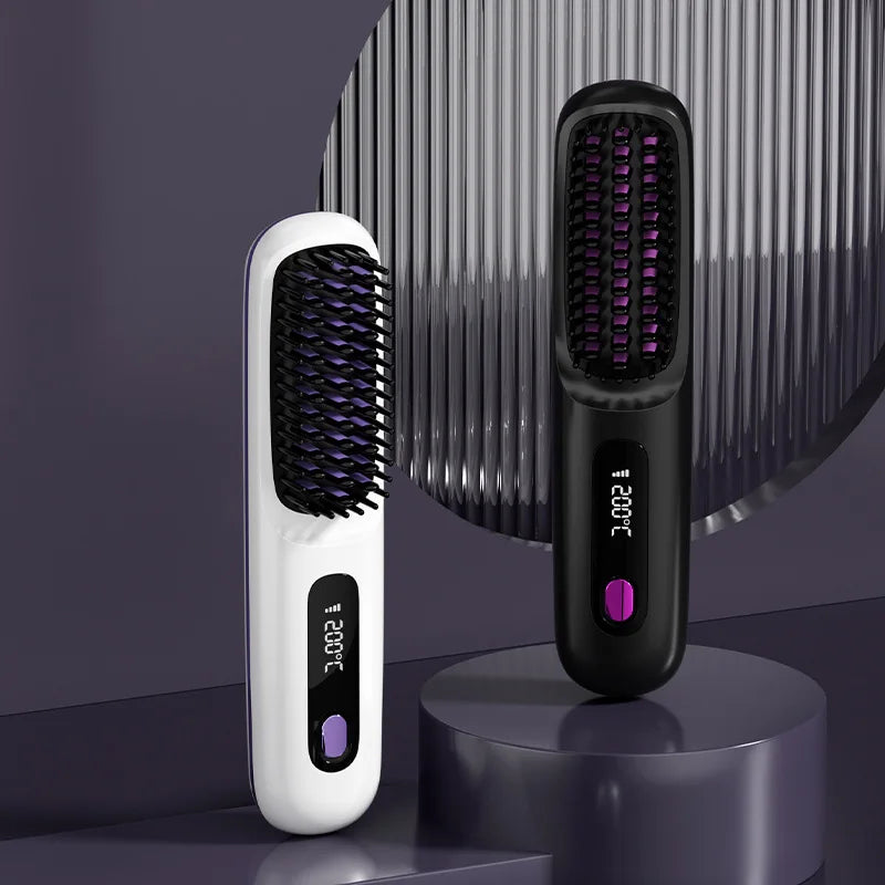 New Cross Border Wireless Straightening Comb, Negative Ion Straightening Comb, Wireless Straight Roll Portable Straightening Cur