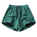Summer Women's Running Pants Fitness Breathable Casual Shorts Three-in-One False Two-Piece XL Size Outdoor Long Running Pants