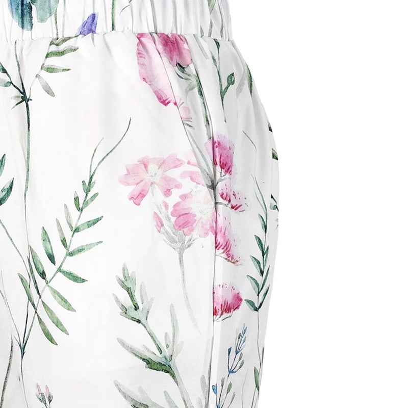 Women Summer Floral Print Shorts Casual Loose Drawstring - View 6 | SAMAG