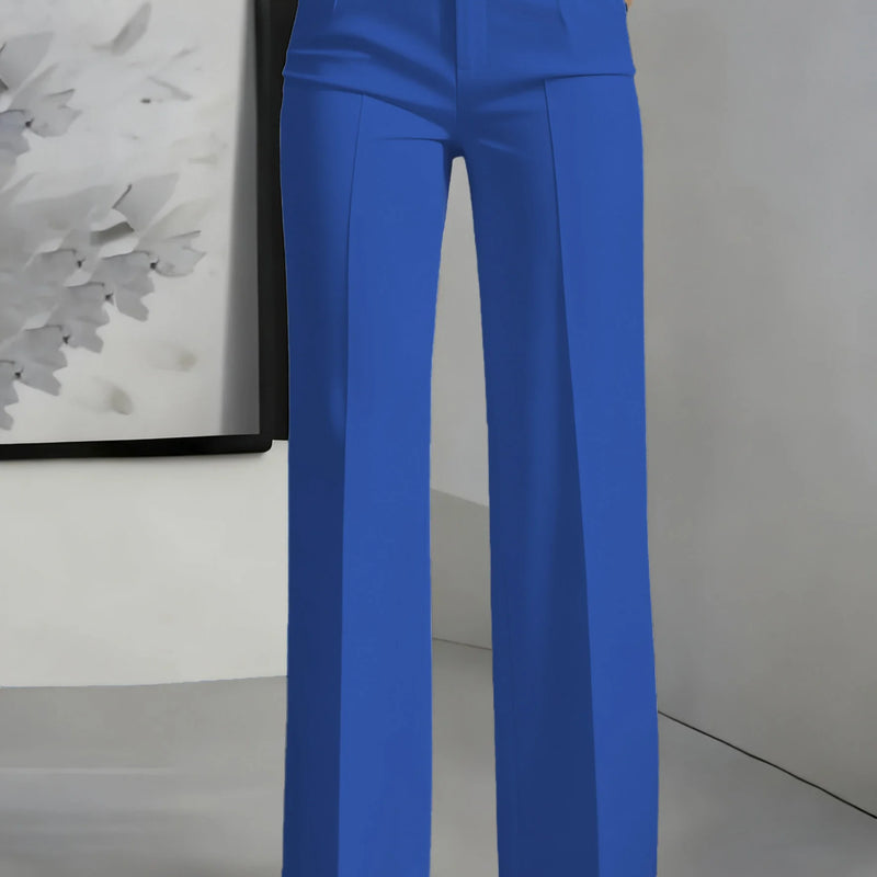 New Women's High - Waisted Draped Straight - Cut Suit Pants - View 7 | SAMAG