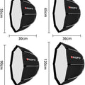 TRIOPO 55cm 65cm 90cm 120cm Foldable Octagon Softbox Bowens Mount for Sokani X100 COLBOR CL60 Godox Aputure LED Video Light