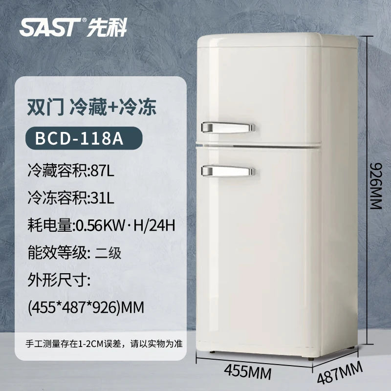 ZMLrefrigerator household mini small refrigerator double door office energy saving power saving bass