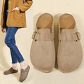Women's Retro Slippers, Women's One-Heel Sandals, Buttoned Loafers in Korean Style, Mule Shoes, Fashionable Outdoor Slippers