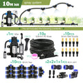 110-220V Power Supply self-priming Pump Spray Kit  for Greenhouse Garden 8mm PE Hose Brass Nozzle Automatic Misting Cool System