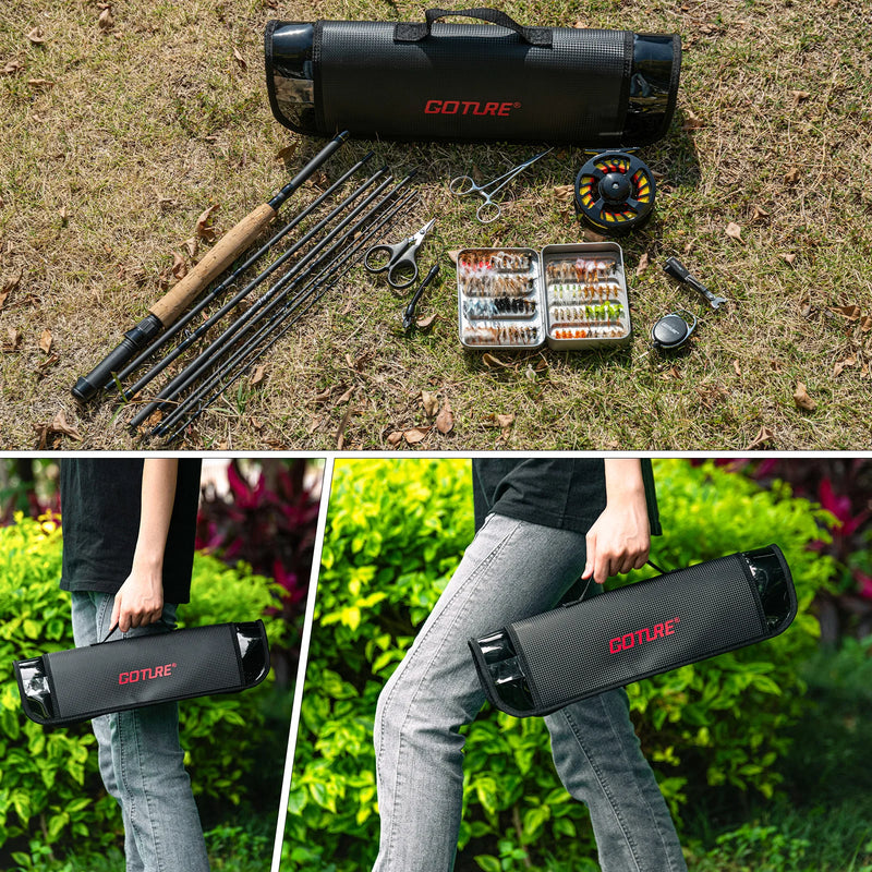 Goture 2.7M Fly Fishing Rod And Reel Combo Set Carbon cork handle Medium-fast Fly Rod Fly Reel & Line &Tool Accessories