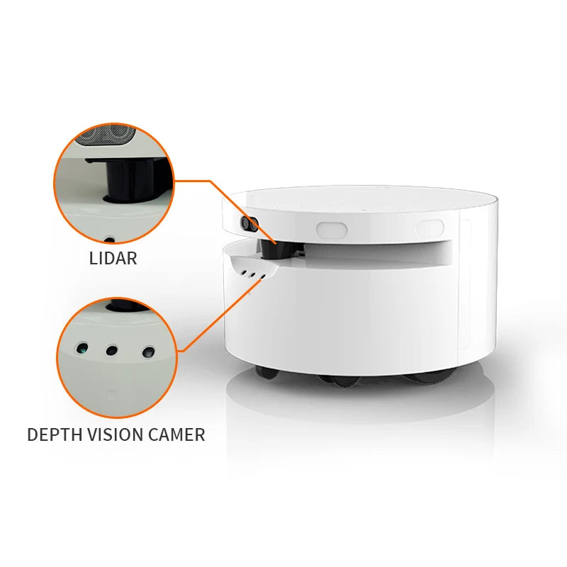 Customized Newest Design Stable Autonomous 4Wd Mobile Robot  Round Base Restaurant Warehouse Delivery Wheel Chassis Platform