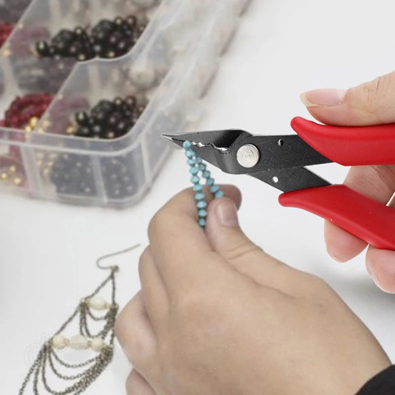 Jewelry Crimping Pliers for DIY Accessories Making Tips Tool Tweezers Nose Pliers