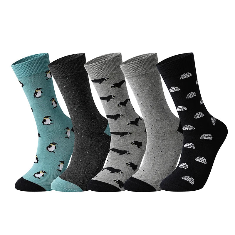 5 Pairs Men's Socks Cotton Business New Fashion Funny | SAMAG