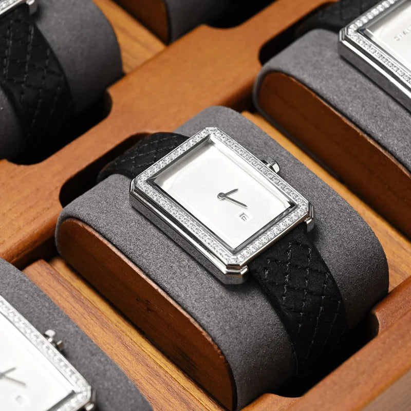 Oirlv 10 Grids Watch Box Wooden Jewelry Box Watch Organizer Case Men Women Mechanical Watchs Storage Case Wristwatch Display Box