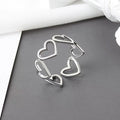 925 Sterling Silve Love Heart Hollowed Out Ring For Women Girl Extremely Fine Korea Ins Jewelry Gift Dropshipping