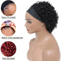 Stylish Short Curly Pixie Cut Headband Wigs 6 Inch 1B Natural Black Human Hair 150% Density Machine Crafted Breathable Lightweig