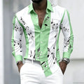Men's collared shirt with creative musical note print | SAMAG