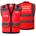 Workwear Vest With Customize Logo For Men Hi Vis Vest Jacket  Workwear Custom With Logo And Text
