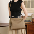 HIFASHION Genuine Cowhide Leather Hobo Bag Women Soft Half Moon Underarm Shoulder Purses Elegant Commuting Crossbody Handbags