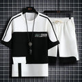 Summer New Fashion Printed Short Sleeve T - shirt Set Men's Casual Relaxed Breathable Sports Two - Piece M - View 6 | SAMAG