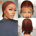 Short Ombre Cornrow Braided Bob Wig Synthetic Full Lace Braided Lace Wig with Baby Hair Knotless Handmade Braids Wigs for Women