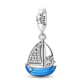 925 Sterling Silver Ocean Theme Charm Beads For Women Blue Wave Dolphin Seashell Compatible Summer Beach Vacation Jewelry