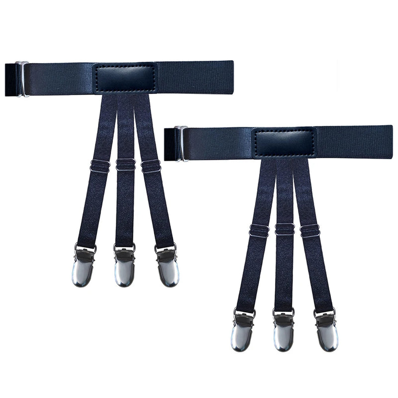 Hot Sell Classic Black Men Shirt Stays Belt With Non-slip Locking Clips Keep Shirt Tucked Leg Thigh Suspender Business Accessory
