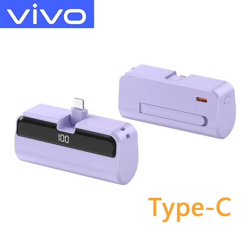 VIVO 50000mAh Capsule Power Bank 22.5W Fast Charging Powerbank LED Digital Display Portable External Battery For iPhone Samsung
