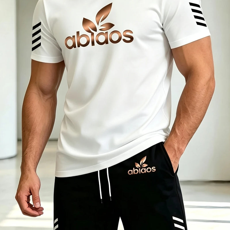 Men's summer fitness running sports set, casual outdoor basketball comfortable two - piece fashionable loose - View 4 | SAMAG