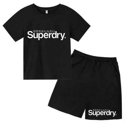 Kids Summer Casual Letter Print Breathable Tees+Short | SAMAG