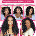 Ocean Wave Crochet Braids Miracle Knots Crochet Human Hair Pre-Separated Invisible Knotless Loose Deep Wave Feather Crochet Human Hair Bundles For Black Women Ocean Wave Humain Crochet Hair 16 To 26 Inch 60g/pcs 240g For A He