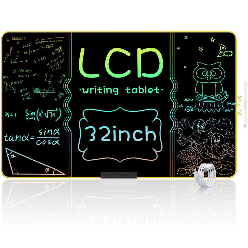 32 Inch/20 Inch Rechargeable LCD Writing Tablet, Huge Size Drawing Tablet Doodle Board with Eye-Care Colorful Screen For Kid Toy