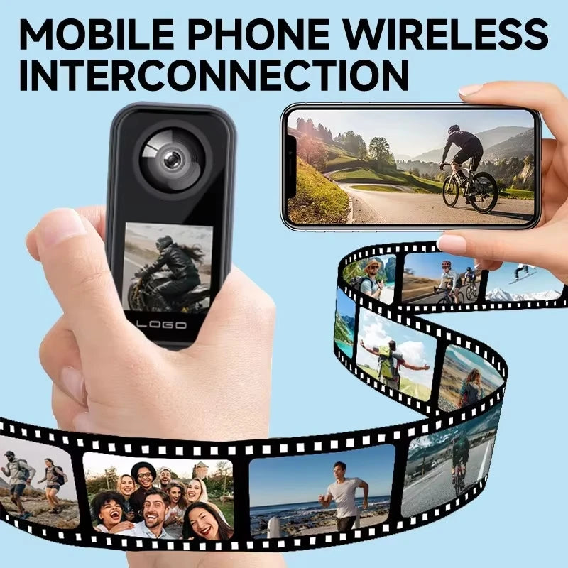 4K+2K Dual Lens Action Camera, Front & Rear WiFi Sports Cam, 130° Wide Angle Night Vision Camera for Motorcycle Helmet Vlog