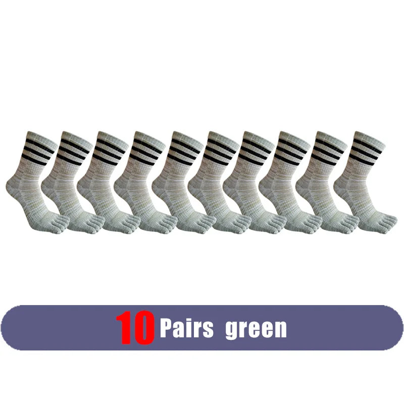 Pairs Man Toe Sport Socks Short Cotton Striped Colorful | SAMAG