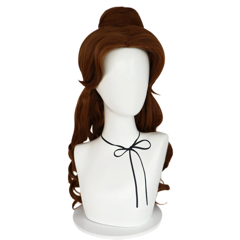 Belle Princess/Belle Beauty And The Beast Belle Princess Movie Cosplay Wig Brown Long Curly Hair Synthetic Wigs
