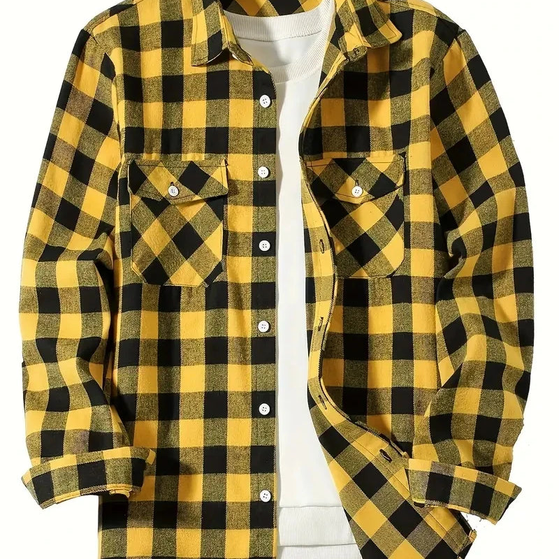 Spring and Autumn Fashion Cotton Long Sleeve Men's Shirt | SAMAG