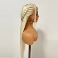 Charisma Synthetic Lace Front Wig Blonde Hair Wigs With Braided Synthetic Wigs For Women Natural Hairline Heat Resitant Fiber