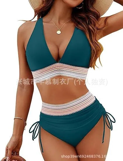Women's Sleeveless High Waist Halter Neck Bikini | SAMAG