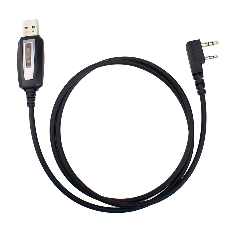 Retevis TK3107 H777 Walkie Talkie Two-pin USB Programming Cable for Baofeng UV-5R UV-82 Retevis RT22 RT15 RT81 Win XP/7/8 System