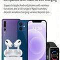 Wireless Charger 3-In-1 Charging Station,Wireless Charger Mobile Phone Holder, LED 3 in 1 Wireless Charger Station For iPhone 17 16 15 14 13 12 Pro Max Apple Watch 10/9/8/7/6/5 AirPods 3/2 Fast Charging Dock
