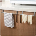 Towel Rack Over Door Stainless Steel Towel Bar Storage Organizer Bathroom Kitchen Cabinet Door Hanging Towel Rack
