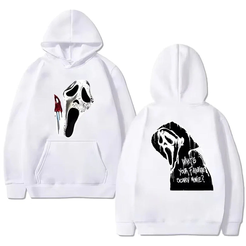 2025 New in gothic Double Sided printed  streetwear Men women VI Ghostface Graphic Hoodie Unisex Fleece Long sleeve Sweatshirts