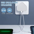 Universal UK Plug Dual USB Wall Charger 5V 2.1A Fast Charging Power Adapter 3 Pin Mains Travel Charger for iPhone 14 13 iPad Sam