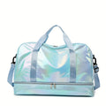 Large Capacity Holographic Travel Duffel Bag Lightweight Nylon Weekender Tote for Gym Sports Overnight Trips