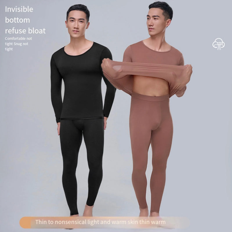 1pcs Men's Ultrathin Thermal Underwear High elasticity Plus Size Constant Temperature Seamless Long Sleeve Bottoming Set