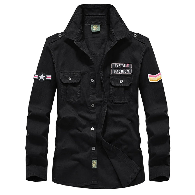 Men's Spring Cotton Casual Shirt Military Tooling | SAMAG
