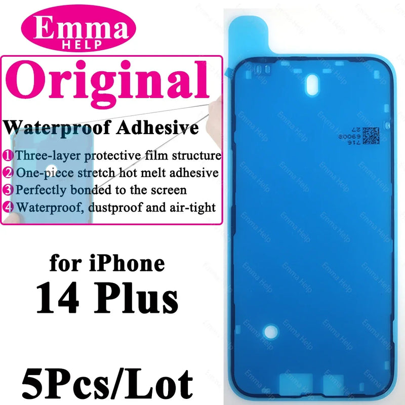 5Pcs Waterproof Sticker for iPhone 13 12 11 Pro Max 14Plus 3M Adhesive LCD Screen Frame Seal Repair Adhesive iphone Acccessories