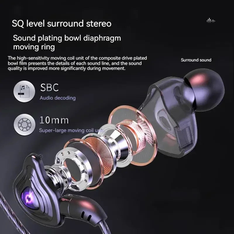 EARDECO 3.5mm Wired Headphones with Mic HiFi Wired Earphone Bass Stereo Headphone Headset Sport Fitness Music Earbuds for Phone
