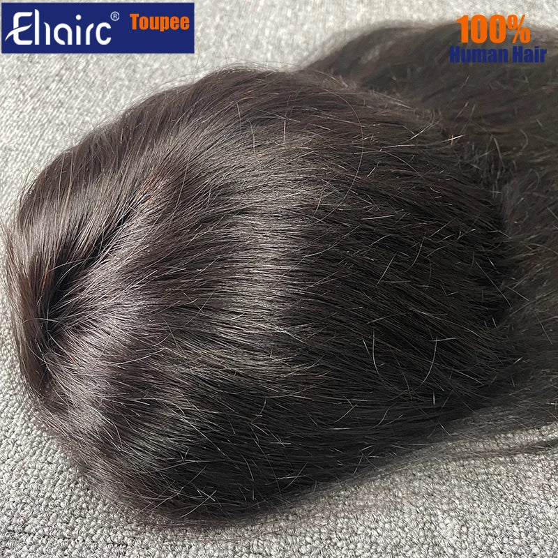 Natural Black Color 150% Density  Breathable Lace in the Center with Knotted Pu around Human Hair Wigs For Women Long Women Wig
