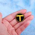 American animated superhero television series T logo Badge Enamel pins Jewelry Accessories