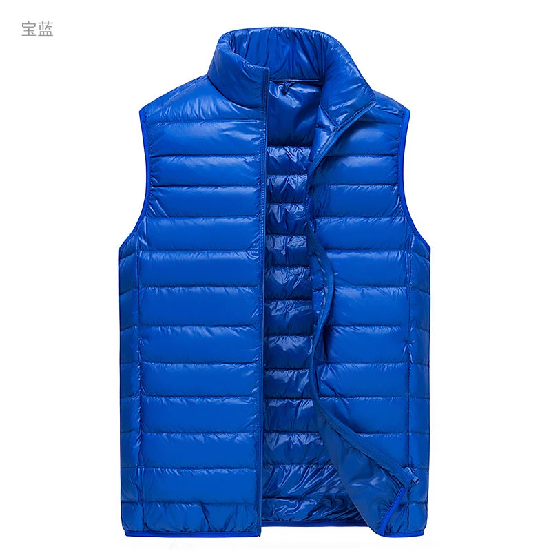 Men Winter Down Vests Mens waterproof Fashion Casual Down Sleeveless Vest Jackets Mens Autumn Couple Lightweight Work Waistcoat