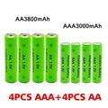 New AA + AAA Rechargeable AA 1.5V 3800mAh / 1.5V AAA 3000mah Alkaline Battery Flashlight Toys Watch Replace Ni-Mh Battery
